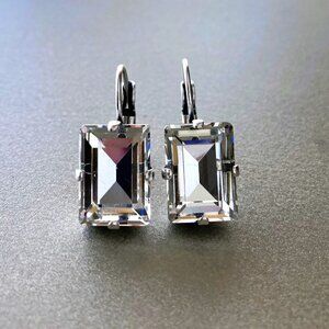 Sabika-like Rectangle Crystal Drop earrings